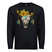 Black bull skull western Premium Sweatshirt - BarkalooDesign