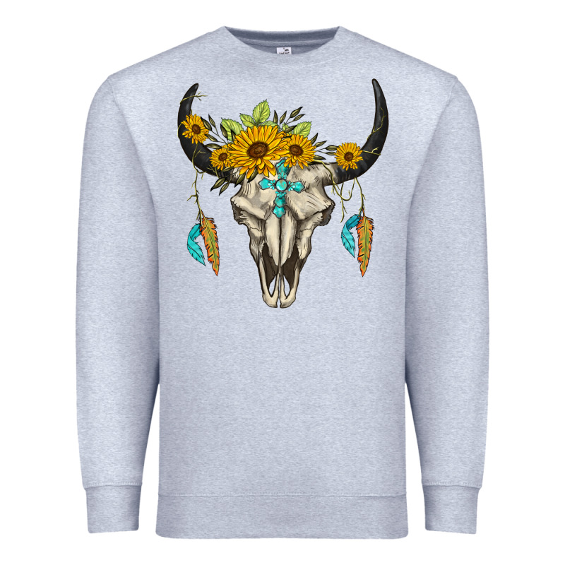 Bull Skull Western Premium Sweatshirt by BarkalooDesign | Teevron
