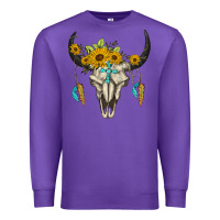 Purple bull skull western Premium Sweatshirt - BarkalooDesign