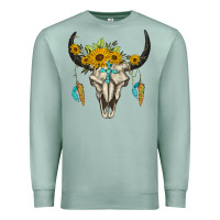 Seafoam bull skull western Premium Sweatshirt - BarkalooDesign