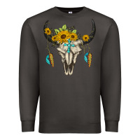 Smoke bull skull western Premium Sweatshirt - BarkalooDesign