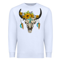 White bull skull western Premium Sweatshirt - BarkalooDesign