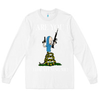 White Are You Threatening Me Funny Cartoon Halloween Long Sleeve Tee - longCreatives