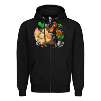 Black st patricks day coop animals Zipper Hoodie - Artiststas