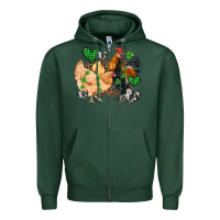 Sports Green st patricks day coop animals Zipper Hoodie - Artiststas