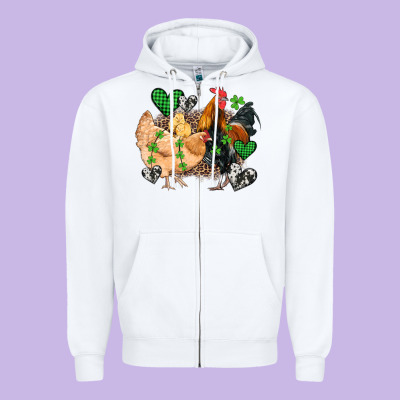 St Patricks Day Coop Animals Zipper Hoodie Designed By Artiststas