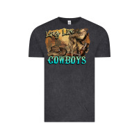 Vintage Black Long live Cowboys boots hat Vintage Tee - HowdyJamesFarm