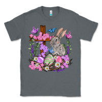 Charcoal Heather Easter eggs and Bunny with Cross Easter Day Classic Tee - HowdyJamesFarm