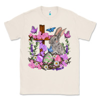 Natural Easter eggs and Bunny with Cross Easter Day Classic Tee - HowdyJamesFarm