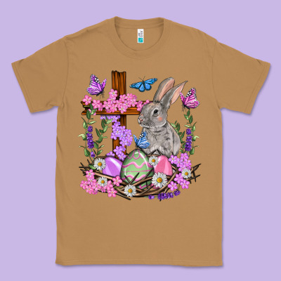 Easter Eggs And Bunny With Cross Easter Day Classic Tee Designed By Howdyjamesfarm