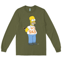 Army Green The Simpsons Homer Number 1 Dad Father's Day V2 Long Sleeve Tee - longCreatives
