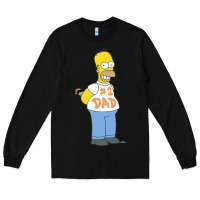 Black The Simpsons Homer Number 1 Dad Father's Day V2 Long Sleeve Tee - longCreatives