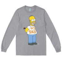 Heather Grey The Simpsons Homer Number 1 Dad Father's Day V2 Long Sleeve Tee - longCreatives