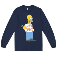 Navy The Simpsons Homer Number 1 Dad Father's Day V2 Long Sleeve Tee - longCreatives