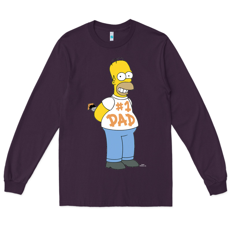 The Simpsons Homer Number 1 Dad Father's Day V2 Long Sleeve Tee by longCreatives | Teevron