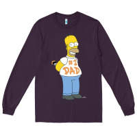 Plum The Simpsons Homer Number 1 Dad Father's Day V2 Long Sleeve Tee - longCreatives