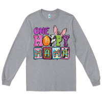 Heather Grey Easter Day One hoppy mama Long Sleeve Tee - OliviaCreatesArt