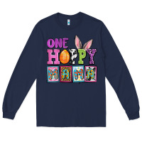 Navy Easter Day One hoppy mama Long Sleeve Tee - OliviaCreatesArt