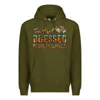 Army Green Thankful Blessed And Kind Of A Mess Premium Hoodie - CowhideDigitalArt