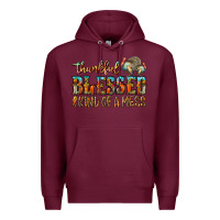Burgundy Thankful Blessed And Kind Of A Mess Premium Hoodie - CowhideDigitalArt