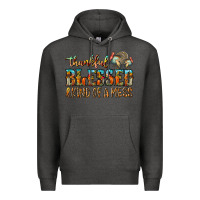 Charcoal Heather Thankful Blessed And Kind Of A Mess Premium Hoodie - CowhideDigitalArt