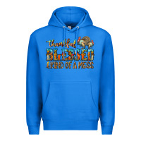 True Royal Thankful Blessed And Kind Of A Mess Premium Hoodie - CowhideDigitalArt