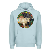 Blue Mist Christmas Charolais Bull And Black Angus Bull Premium Hoodie - RanaPortraitStore