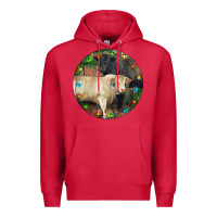 Cardinal Christmas Charolais Bull And Black Angus Bull Premium Hoodie - RanaPortraitStore