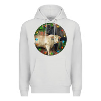 Dove Grey Christmas Charolais Bull And Black Angus Bull Premium Hoodie - RanaPortraitStore