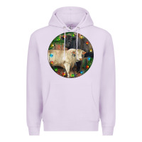 Lilac Christmas Charolais Bull And Black Angus Bull Premium Hoodie - RanaPortraitStore