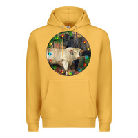 Mustard Christmas Charolais Bull And Black Angus Bull Premium Hoodie - RanaPortraitStore