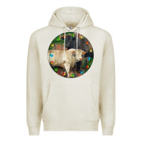 Oatmeal Heather Christmas Charolais Bull And Black Angus Bull Premium Hoodie - RanaPortraitStore