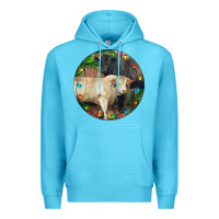 Ocean Blue Christmas Charolais Bull And Black Angus Bull Premium Hoodie - RanaPortraitStore