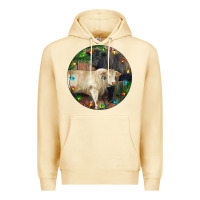 Pina Colada Christmas Charolais Bull And Black Angus Bull Premium Hoodie - RanaPortraitStore