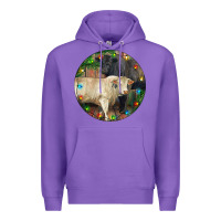 Purple Christmas Charolais Bull And Black Angus Bull Premium Hoodie - RanaPortraitStore