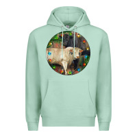 Seafoam Christmas Charolais Bull And Black Angus Bull Premium Hoodie - RanaPortraitStore