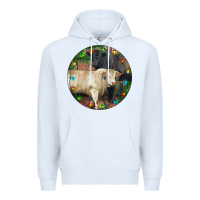 White Christmas Charolais Bull And Black Angus Bull Premium Hoodie - RanaPortraitStore