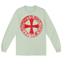 Matcha Mens Crusader Knight  Knights Templar Cross T  Badge Long Sleeve Tee - longCreatives