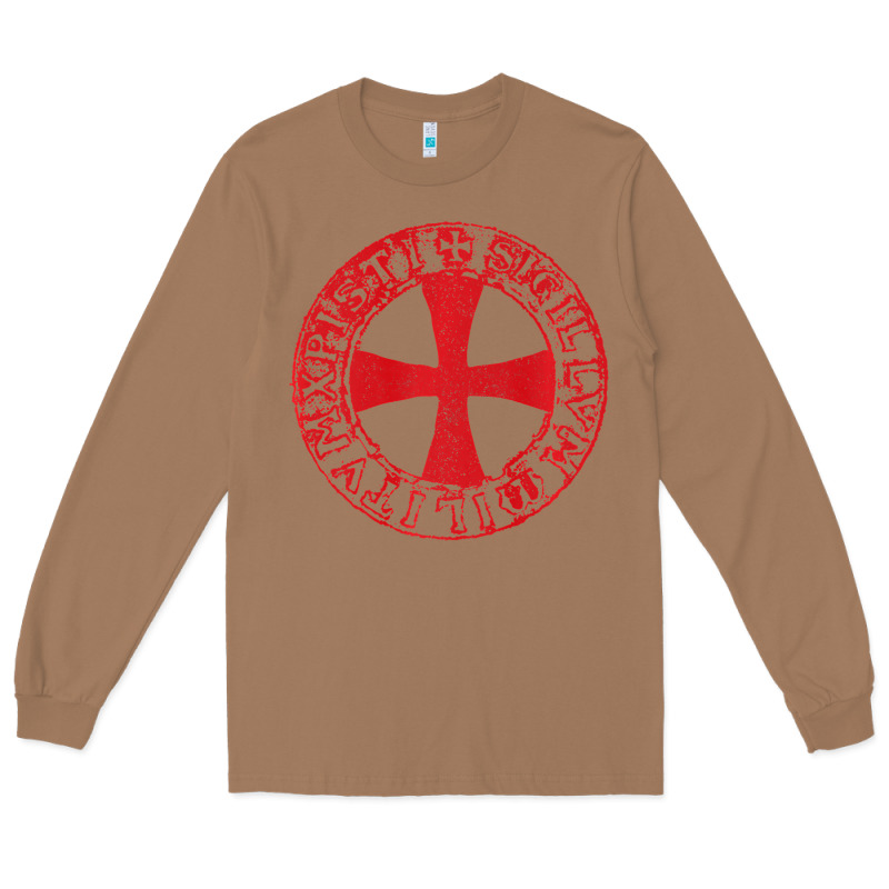 Mens Crusader Knight  Knights Templar Cross T  Badge Long Sleeve Tee by longCreatives | Teevron