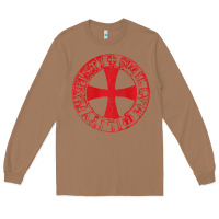Toasted Coconut Mens Crusader Knight  Knights Templar Cross T  Badge Long Sleeve Tee - longCreatives