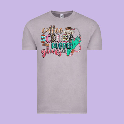 Coffee Scrubs And Rubber Gloves Vintage Tee Designed By Cowgirlartshop