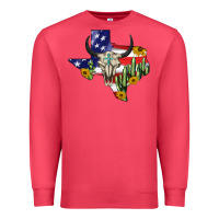 Cardinal bull skull texas map american playng Premium Sweatshirt - BarkalooDesign