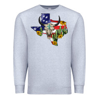 Heather Grey bull skull texas map american playng Premium Sweatshirt - BarkalooDesign