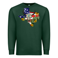 Sports Green bull skull texas map american playng Premium Sweatshirt - BarkalooDesign