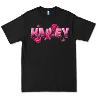 Black Personalized Pink Cancer Themed Name Premium Tee - NancyCooperArtShop