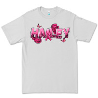 Dove Grey Personalized Pink Cancer Themed Name Premium Tee - NancyCooperArtShop