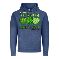 Vintage Denim St. Patrick's Not lucky simply blessed Vintage Hoodie - OliviaCreatesArt