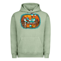 Pigment Oil Green western cactus Urban Hoodie - AdoDesignShop