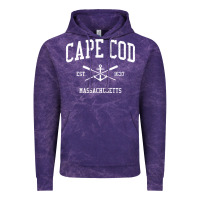 Cloud Purple Cape Cod MA Vintage Crossed Oars & Boat Anchor Sports Sweat Vintage Hoodie - longCreatives