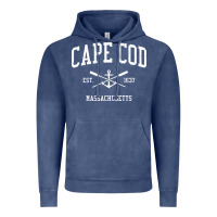 Cape Cod Ma Vintage Crossed Oars & Boat Anchor Sports Sweat Vintage Hoodie | Teevron